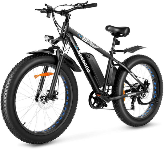 speedrid ecic bike 48v 500w fat tire ecic bike sn bike 26" × 4.0, 48v 10ah removable battery and professional 7 speed